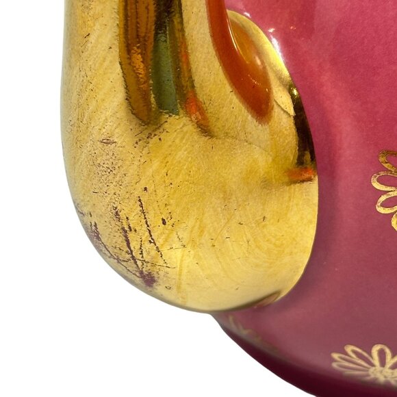 Vintage Hall 12-Cup Pink & Gold Floral Teapot 054 GL READ - Picture 8 of 13